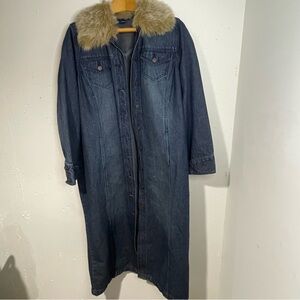 Venezia Jeans Long denim trench coat Women's Distressed Women’s Size 14/16